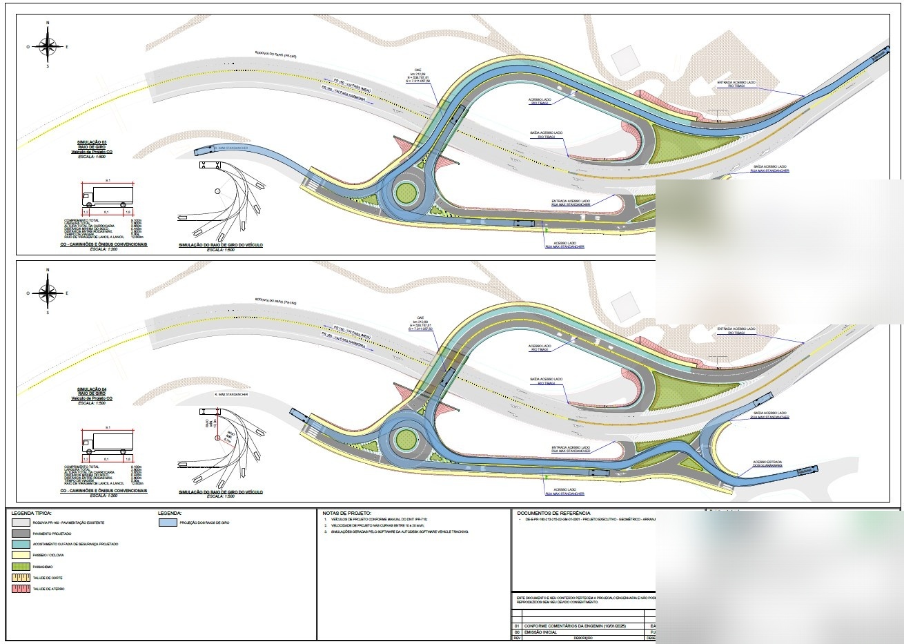 Projetos técnicos — traçado geométrico e obras de arte especiais